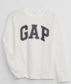 Remera "GAP". Cruda, manga larga, con logo estampado en azul marino