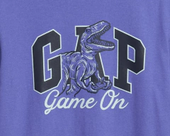 Remera "GAP". Violeta, manga larga, con logo estampado dinosaurio - comprar online