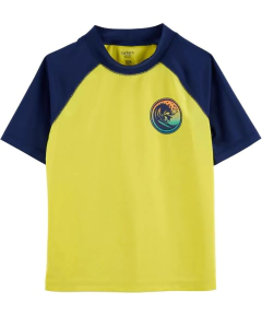 Remera UV "Carter´s" - Amarilla con mangas cortas en azul