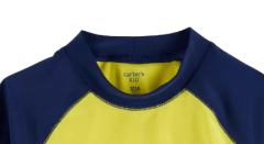 Remera UV "Carter´s" - Amarilla con mangas cortas en azul - comprar online