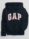 Campera "Gap". Azul marino con logo blanco bordado y vivo rosa