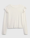 Remera "Gap" - De morley cruda, manga larga, con volado en los hombros