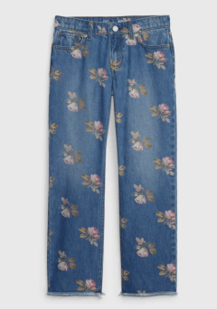 Jean "GAP" - Recto, con flores estampadas (ver medidas)