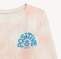 Remera "Old Navy" - Rosa batik, manga larga, POSITIVE - comprar online