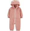 Osito "Carter´s" - De peluche rosa, con capucha orejitas, sin pies