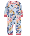 Osito "Carter´s", micropolar - Celeste con flores de colores, sin pies