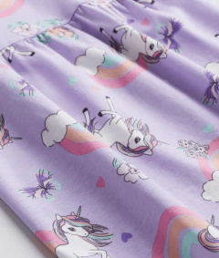 Vestido H&M - Big Girl - Lila con unicornios y arco iris - comprar online