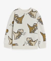 Buzo "H&M". Beige con dinosaurios, de algodón rústico, sin frisa