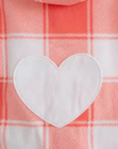 Osito "Carter´s", micropolar -Cuadritos rosa y blanco, con corazon en la cola, cierre y capucha, sin pies en internet