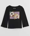 Remera "Gap" - Negra, manga larga, con "Chip and Dale"