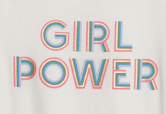 Remera "GAP". Manga larga, blanca con "Girl Power", multicolor - comprar online