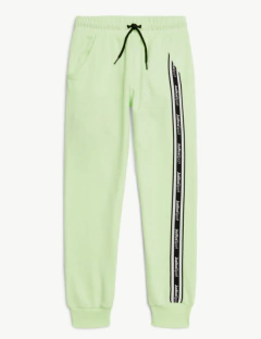 Jogging "Justice" - De algodón con frisa, verde flúo vivo con logo "Justice Sports"
