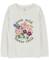 Remera "Carter´s" - Blanca con flores, colibri "grow wild"