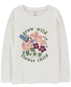 Remera "Carter´s" - Blanca con flores, colibri "grow wild"