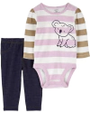 Conjunto "Carter´s" - 2 piezas body rayado + calza simil jean