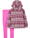 Conjunto "Carter´s" - Big Girl - 2 buzo micropolar con capucha + calza rosa sin abrigo