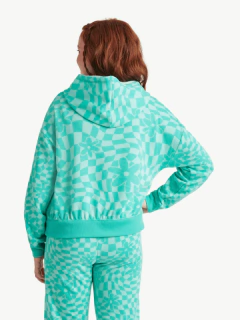 Buzo "Justice" - De algodón con frisa, verde con cuadritos - Lupeluz