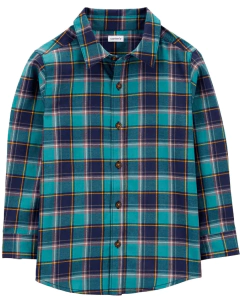 Camisa "Carters" - Escosesa azul y verde - Lupeluz