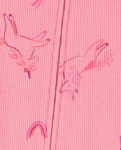 Osito "Carter´s", morley rosa con unicornios y patitas antideslizantes - Lupeluz
