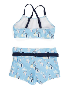 Malla "Snapper Rock" - 2 piezas minishort celeste con casas en internet