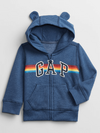 Campera "Gap". Edición especial !! Azul logo estampado con colores