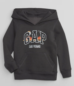 Buzo "Gap". Canguro gris oscuro logo estampado "Las Vegas"