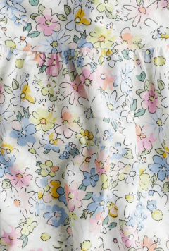 Vestido H&M - Blanco con florcitas rosas, azules y verdes - comprar online