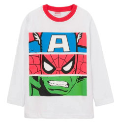 Pijama "Marvel" - Blanco y rojo - Avengers con personales en horizontal - comprar online