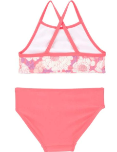 Malla "Carter´s" - 3 piezas, bikini + remera UV coral con flores - comprar online