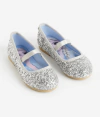 Zapatos "H&M" - Balerinas plateadas "Elsa" con glitter (ver medidas en la descripción)