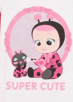Pijama "Bebés Llorones" - Blanco y rojo con "Súper Cute" - comprar online