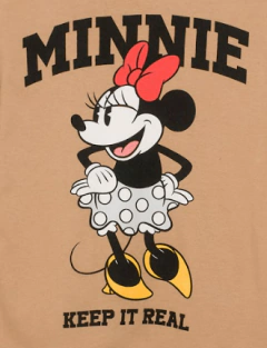 Pijama "Disney" - Minnie - Remera beige y pantalón gris oscuro en internet
