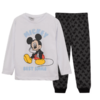 Pijama "Disney" - Mickey remera blanca, pantalón gris con logos