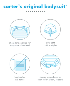 Imagen de Bodies "Carter´s" x 4 unidades - Lisos desagujados corazón