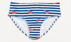 Malla "Old Navy" - Bikini rayada azul y blanca con sandias en internet
