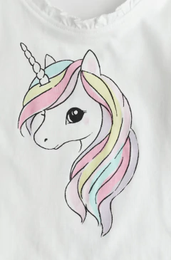 Musculosa H&M - Cruda con unicornio y volados en los breteles - comprar online