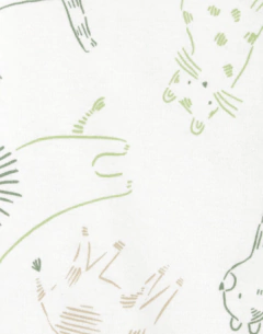 Bodies x 5 unidades - Musculosas blanco con dibujos y rayados en verde y beige - comprar online