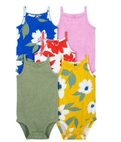 Bodies x 5 unidades - Musculosas floreadas de colores