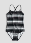 Malla "H&M" - Negra con rayas blancas horizontales