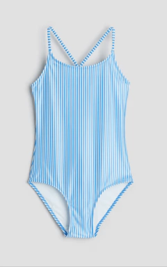 Malla "H&M" - Rayada vertical azul y blanco