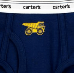 Slips "Carter´s" - Pack x 3 unidades - Amarillo, gris y azul con tractores y herramientas - comprar online