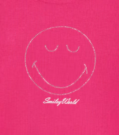 Remera H&M - De morley fucsia "Smile" con brillitos - comprar online