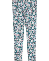 Calza "OshKosh" - Verde oscuro con flores rosas y blancas