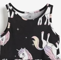 Vestido H&M - Big Girl - Negro con unicornios grandes - comprar online