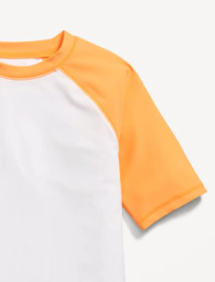 Remera UV "Old Navy" - Blanca con mangas naranjas - comprar online