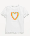 Remera UV "Old Navy" - Little Girl - Blanca con corazon de colores