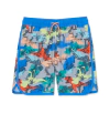 Malla "Wonder Nation" - Gris y azul francia con dinosaurios de colores