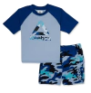 Conjunto "Reebok" - Remera UV manga corta + malla camuflada gris y azul