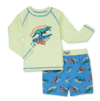 Conjunto "Wonder Nation" - Baby boy - Remera UV manga larga + malla amarillo y azul con dinos