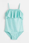 Malla "H&M" - Verde agua con pintitas y volado